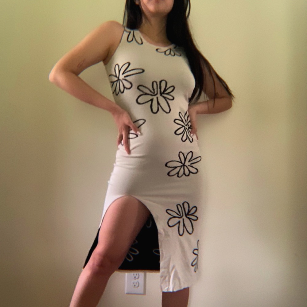 Paloma wool white floral knitted dress